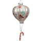 Decorazione albero di natale mongolfiera in vetro con bastoncino