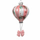 Decorazione albero di natale mongolfiera in vetro con fiocco