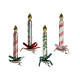 Decorazione albero di natale set 4 pezzi candele in vetro