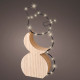Decorazione LED pupazzo di neve in legno