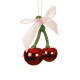 Decorazione per albero di natale con ciliegie in vetro