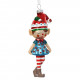 Decorazione per albero di natale con elfo femmina in vetro
