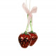 Decorazione per albero di natale con fragole in vetro