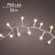 Luci di natale con cavo bianco 750led 16mt