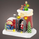 Scenario natalizio con casetta di babbo natale con led