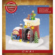 Scenario natalizio con casetta di babbo natale con led