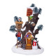 Villaggio di babbo natale con albero in resina con led