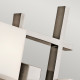 Applique a parete in acciaio con 2 diffusori in vetro dal design moderno