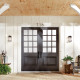 Applique da esterno piccola dal design rustico con diffusore in vetro a 1 luce