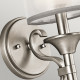 Applique da parete in acciaio con diffusore in vetro opalino e maglia di lino
