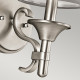 Applique da parete in acciaio con diffusore in vetro opalino e maglia di lino