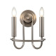 Applique da parete in acciaio in stile moderno con 2 lampadine