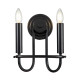 Applique da parete in acciaio in stile moderno con 2 lampadine
