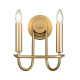 Applique da parete in acciaio in stile moderno con 2 lampadine