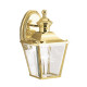 Applique in ottone massiccio piccola a 1 luce da esterno diffusore in vetro
