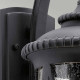 Applique media da esterno a parete rustica in resina e diffuosre in vetro