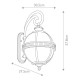 Applqiue da esterno rustica con struttura in alluminio e diffusore in vetro