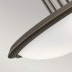 Lampada a soffitto rotonda in acciaio con diffusore in vetro dal design moderno