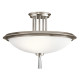 Lampada a soffitto rotonda in acciaio con diffusore in vetro dal design moderno