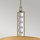 Lampada a sospensione classica 3 diffusori in tessuto inserti in cristallo
