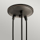Lampada a sospensione in acciaio con 3 diffusori in vetro dal design industrial