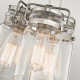Lampada a sospensione in acciaio con 3 diffusori in vetro dal design industrial