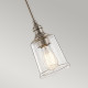 Lampada a sospensione in acciaio con singolo diffusore piccolo in vetro moderno