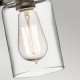 Lampada a sospensione in acciaio con un diffusore in vetro dal design industrial