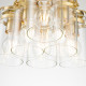 Lampada a sospensione in acciaio dal design industrial con 6 diffusori in vetro