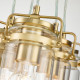 Lampada a sospensione in acciaio dal design industrial con 6 diffusori in vetro