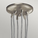 Lampada a sospensione in acciaio dal design industrial con 6 diffusori in vetro