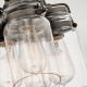 Lampada a sospensione in acciaio dal design industrial con 6 diffusori in vetro