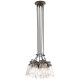 Lampada a sospensione in acciaio dal design industrial con 6 diffusori in vetro