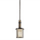 Lampada a sospensione in metallo con 1 diffusore in vetro dal design rustico