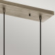 Lampada a sospensione lineare in acciaio 3 diffusori in vetro dal design moderno
