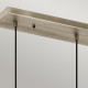 Lampada a sospensione lineare in acciaio 3 diffusori in vetro dal design moderno