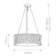 Lampada a sospensione media con diffusore in vetro a 3 luci dal design moderno