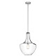 Lampada a sospensione media in acciaio diffusore in vetro dal design moderno