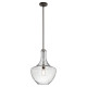 Lampada a sospensione media in acciaio diffusore in vetro dal design moderno