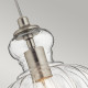 Lampada a sospensione moderna con struttura in acciaio con diffusore in vetro
