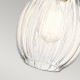 Lampada a sospensione moderna in acciaio con diffusore in vetro
