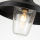 Lampada a sospensione per esterni con struttura in acciaio e diffusore in vetro