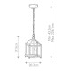 Lampadario piccolo in acciaio diffusore a 3 luci dal design rustico