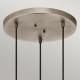 Lampada a sospensione rotonda in acciaio 3 diffusori in vetro dal design moderno
