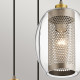 Lampada a sospensione rotonda in acciaio 3 diffusori in vetro dal design moderno