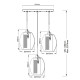Lampada a sospensione rotonda in acciaio 3 diffusori in vetro dal design moderno