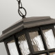 Lampada a sospensione rustica da esterno struttra in resina e diffusore in vetro