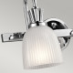 Lampada da parete a 2 luci per bagno struttura in acciaio e diffusori in vetro