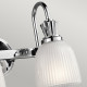 Lampada da parete a 2 luci per bagno struttura in acciaio e diffusori in vetro