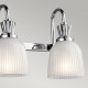 Lampada da parete a 3 luci per bagno struttura in acciaio e diffusori in vetro